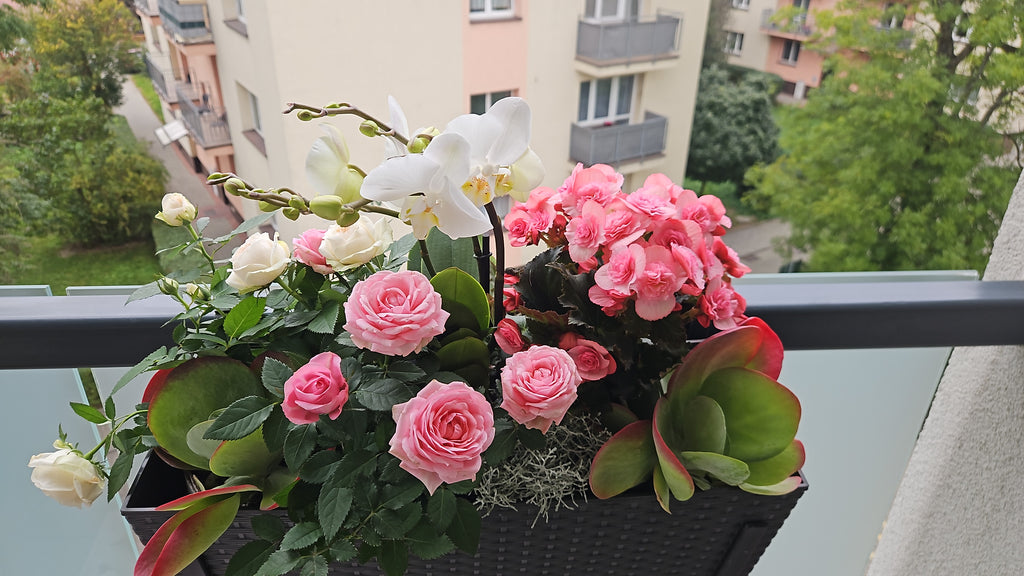 Kompozycja na romantyczny balkon letni